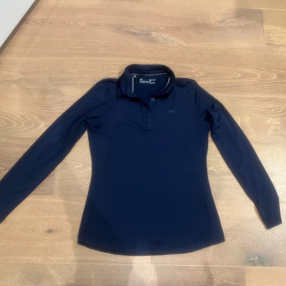 Under Amour Heat Gear Fitted Men's Long Sleeve Golf Polo